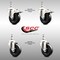Service Caster 4 Inch 316SS Soft Rubber Swivel 10mm Threaded Stem Caster Lock Brake, 2PK SCC-SS316TSTTL20S414-SRS-M1015-2-S2 - alternate 2